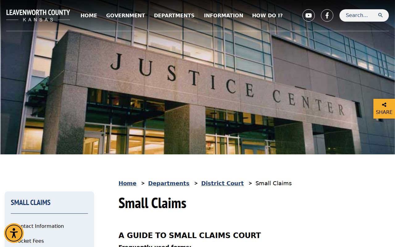 Official Leavenworth County small claims filing instructions