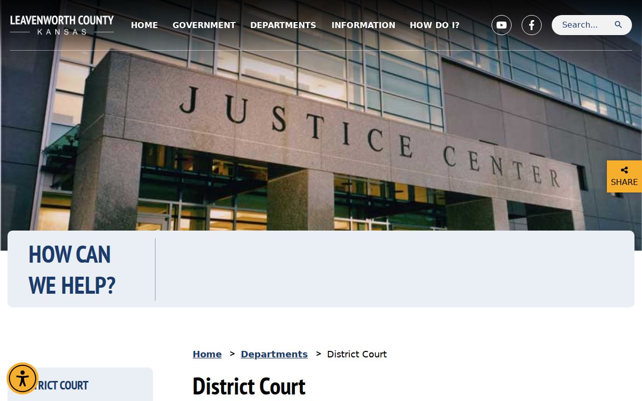 Leavenworth County court docket district court home page