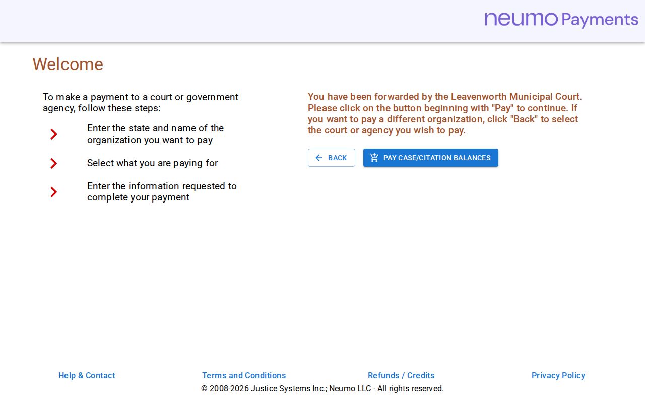Leavenworth County traffic ticket CitePay lookup