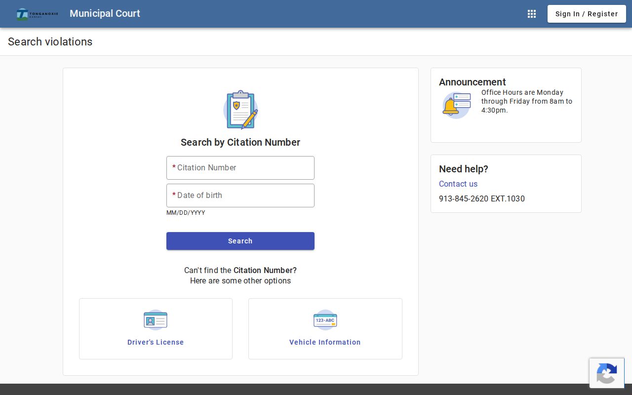 Leavenworth County traffic ticket Tonganoxie payment search